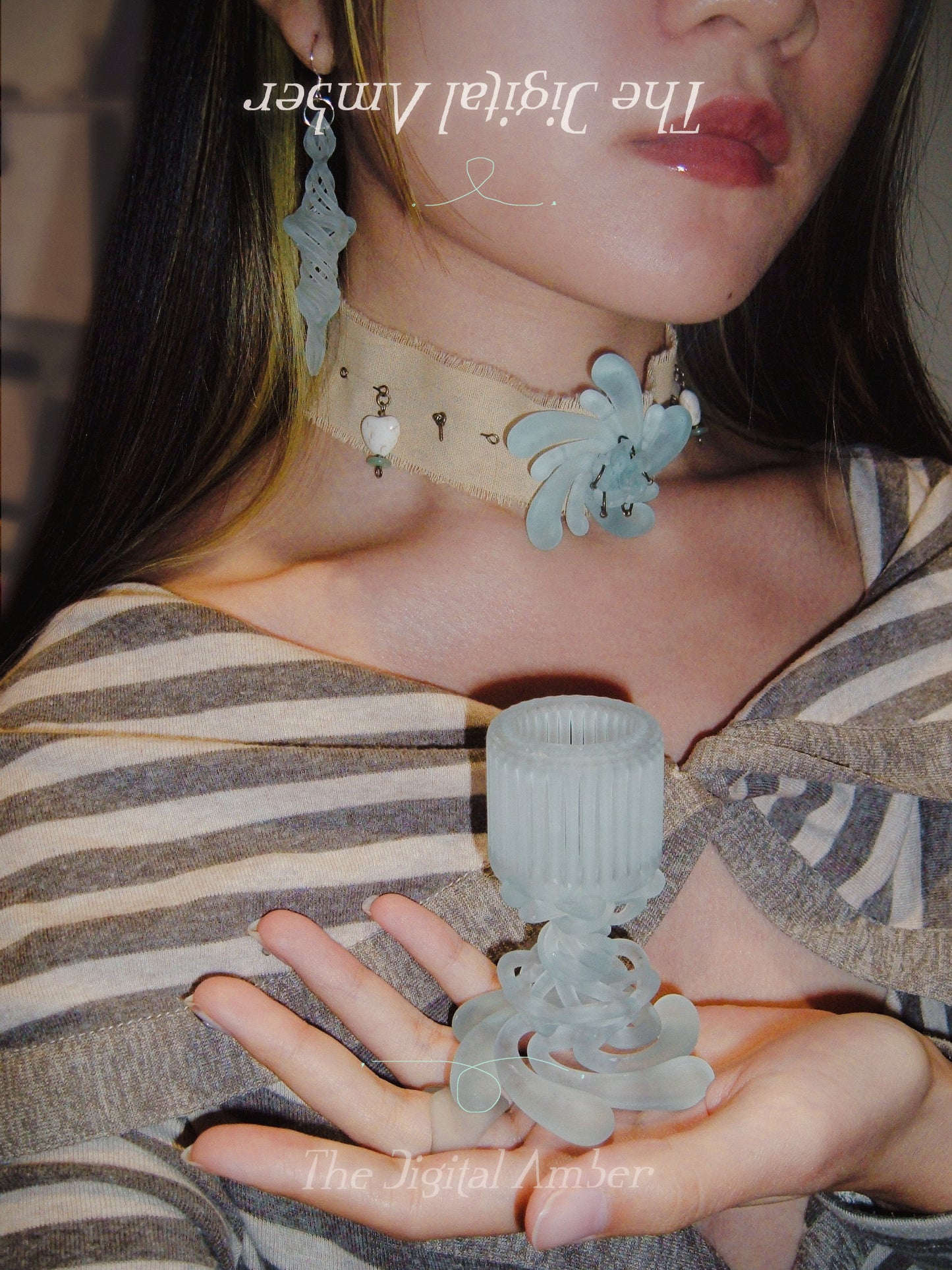 *⁂*✲ Ice Blue Candle Holder ⁂*✲゚*